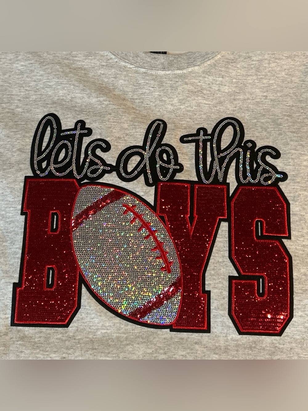 Custom “Let’s Do This Boys” Sequin Sweatshirt